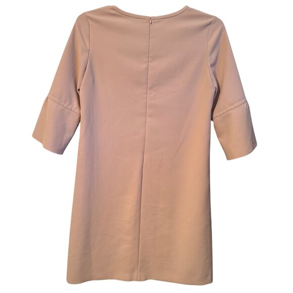 Luisa Cerano Blush Pink V-Neck Dress With Flared Sleeves Size 6 women dress - Picture 9 of 11